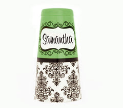 ADD YOUR NAME - Cocktail Shaker Tin - 28 oz weighted - Damask