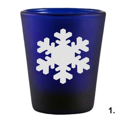 Printed Blue Shot Glasses - Snowflakes - 1.5 ounce