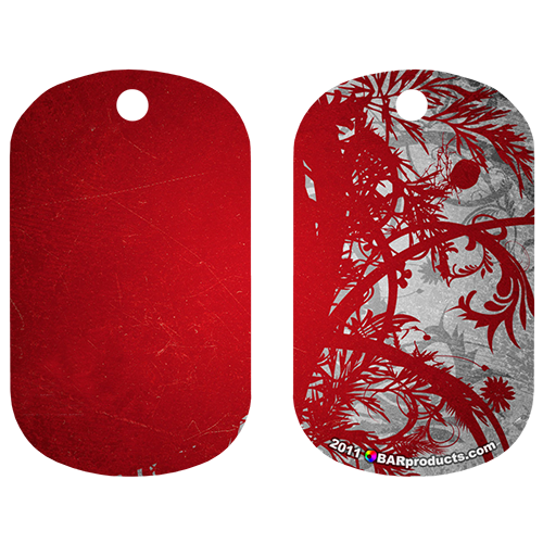 Kolorcoat™ Dog Tag - Red and Gray Grunge
