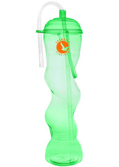 BarConic® 22oz Twisted Party Yard Cup w/lid & Handle - Green