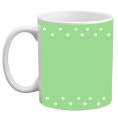 Custom Coffee Mug - Green Polka Dot - 11 ounce