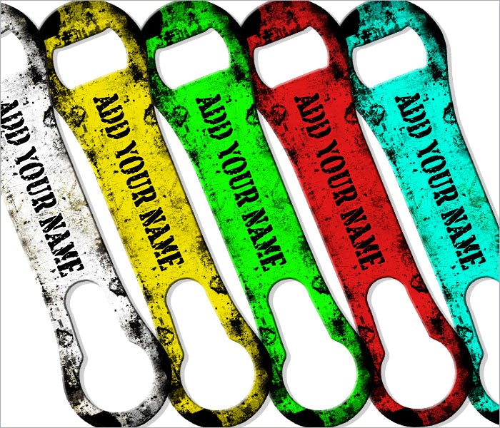 "ADD YOUR NAME"  V-ROD® Bottle Opener – Grunge – Several Color Options