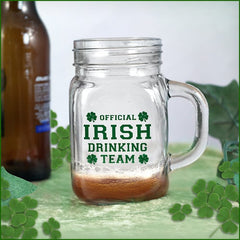 Irish Drinking Team Mason Jar - 12 ounce