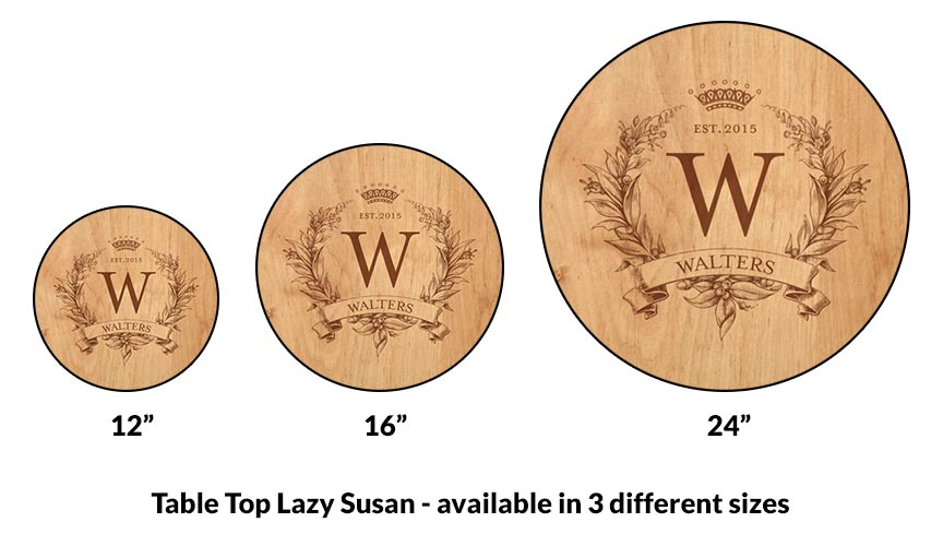ADD YOUR NAME Lazy Susan - MONOGRAM - 3 Different Sizes - Table Top ...