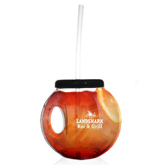 Barconic 40oz Fishbowl with handle, lid and straw