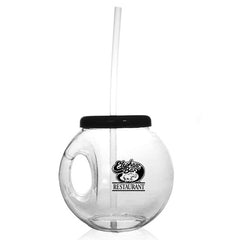 Barconic 40oz Fishbowl with handle, lid and straw