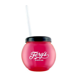 BarConic® 20 oz Pink Fishbowl With Lid and Straw