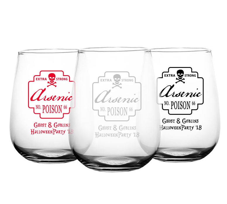 CUSTOMIZABLE Stemless Wine Glass - Poison - 17 ounce