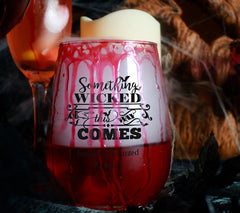 CUSTOMIZABLE Stemless Wine Glass - Something Wicked -  17 ounce