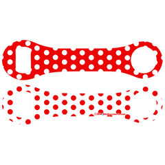 Kolorcoat™ Dog Bone Bottle Opener - Red and White Polka Dots