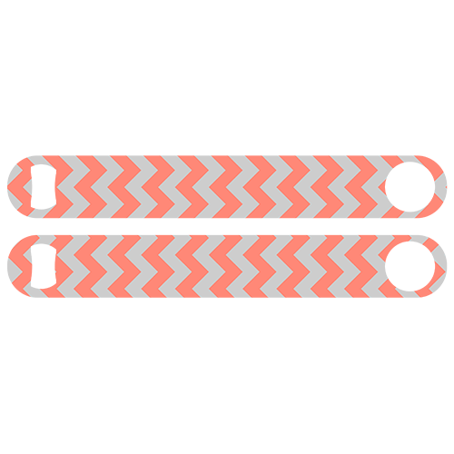 Kolorcoat™ Colossal ™ 11" Bottle Opener - Coral and Gray Chevron