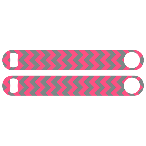Kolorcoat™ Colossal ™ 11" Bottle Opener - Pink and Gray Chevron