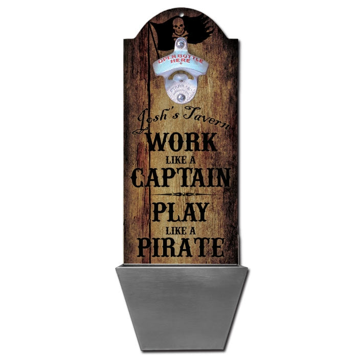Custom Round Top Plaque with Cap Catcher - Play Like a Pirate