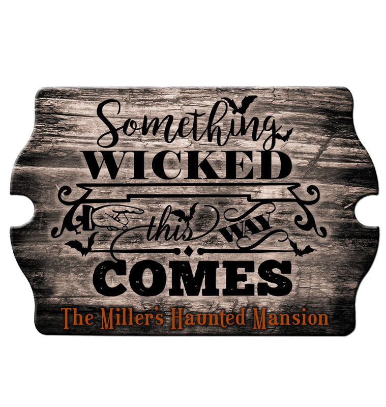 Custom Tavern Shaped Wood Bar Sign - Something Wicked