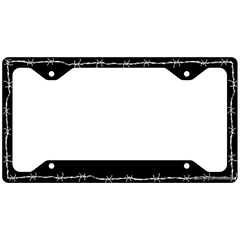 License Plate Frame - Black Barbed Wire