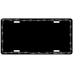 Custom License Plate - Black Barbed Wire