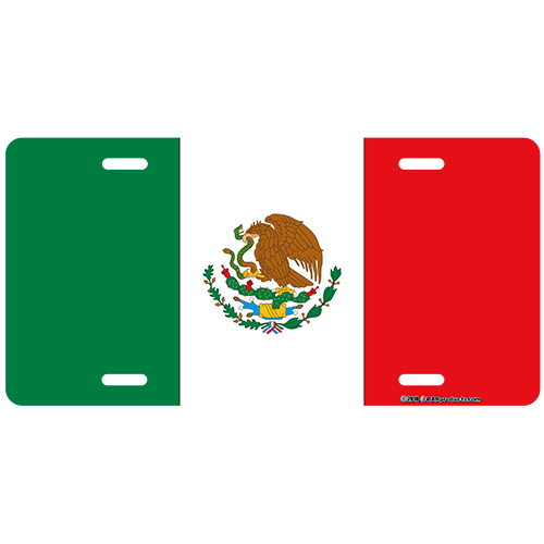 Custom License Plate - Mexico Flag