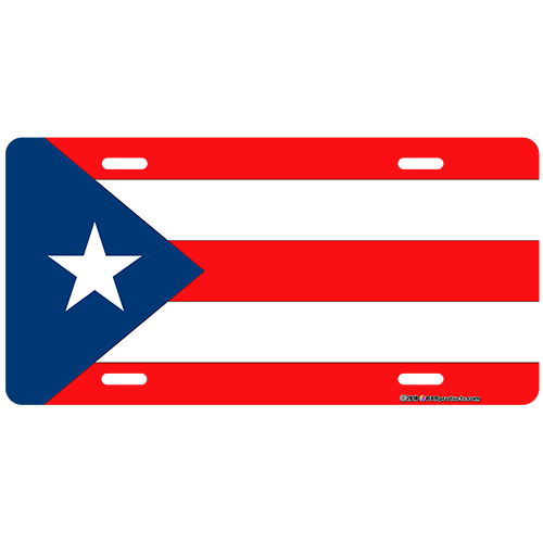 Custom License Plate - Puerto Rico Flag