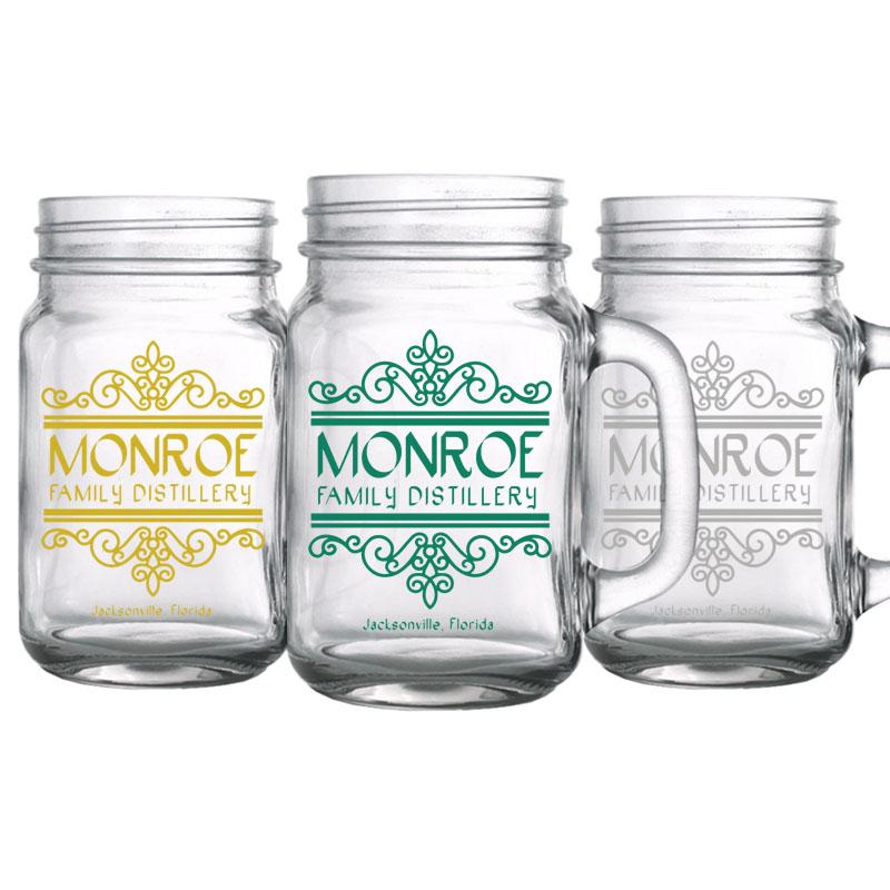 Lettering Jars CUSTOMIZABLE - 16oz Mason Jar with Handle - Calligraphy | logobarproducts