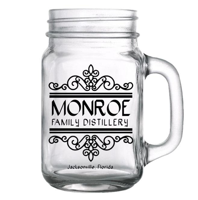 Lettering Jars CUSTOMIZABLE - 16oz Mason Jar with Handle - Calligraphy | logobarproducts