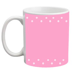 Custom Coffee Mug - Pink Polka Dot - 11 ounce