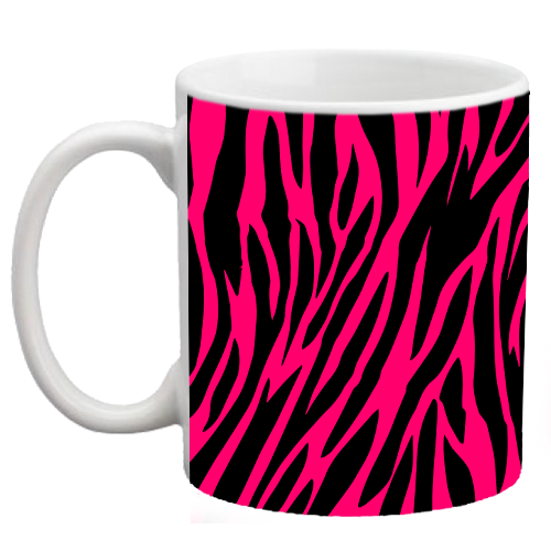 Custom Coffee Mug - Pink Zebra - 11 ounce