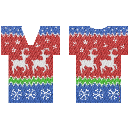 Kolorcoat™ T-Shirt Bottle Cooler - Reindeer Ugly Sweater