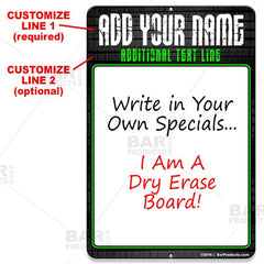 Dry Erase Specials Sign - ADD YOUR NAME - Stone Template