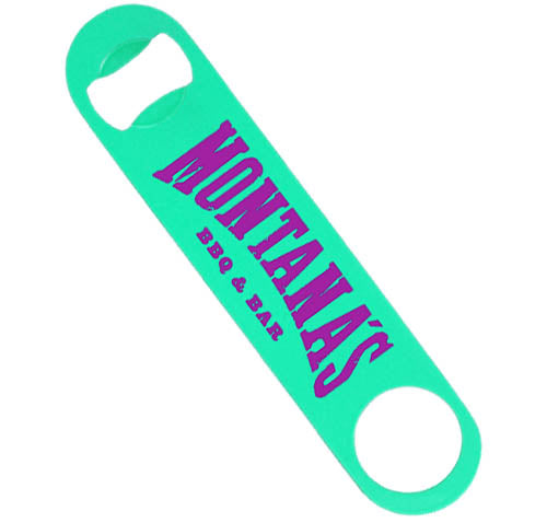 Speed Bottle Opener / Bar Key - Green Swirl Vinyl Rubber Grip