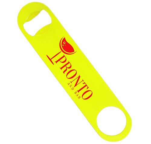 Screen Printed Colored Stainless Steel Speed Opener - Neon Yellow