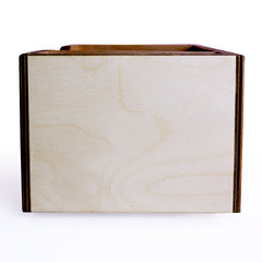 Customizable Wooden Bar & Counter Caddy with Walnut Stained Interior