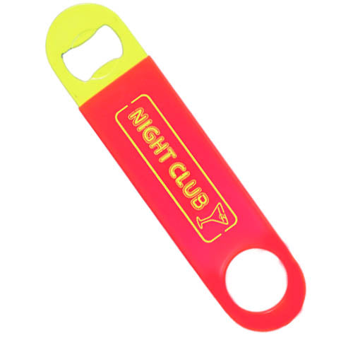 Speed Bottle Opener / Bar Key - Yellow & Red Swirl Vinyl Rubber Grip — Bar  Products