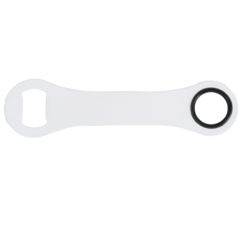 Screen Printed Colored Stainless Steel Dog Bone Opener - WHITE