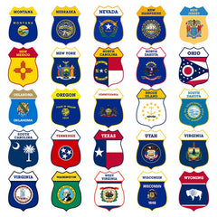 CUSTOMIZABLE Wood Shield Plaque - US State Flags - Every State Available - Two Sizes