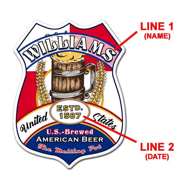 CUSTOMIZABLE Wood Shield Plaque - Heritage Beer Tavern Sign - Many Opt ...